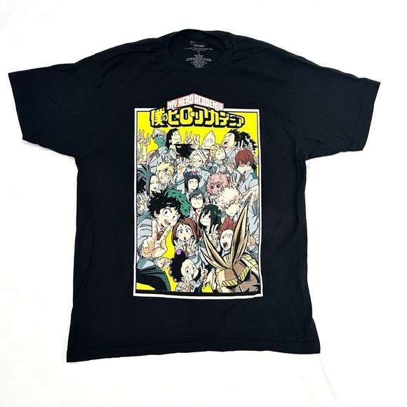 Funimation My Hero Academia Anime Manga Black Graphic T-Shirt - Picture 1 of 7